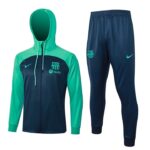 F515 23/24 Barcelona long zipper deep blue with green cap  kit S-XXL