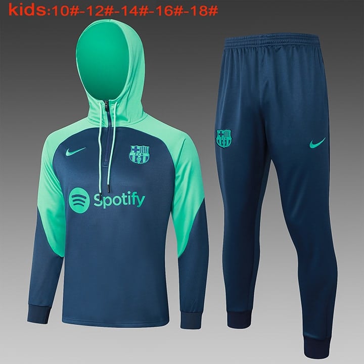 20240723080052-669f6334d277b.jpg E762 23/24 Barcelona short zipper deep blue and lake blue KID KIT with cap10-18 - Imagem 1