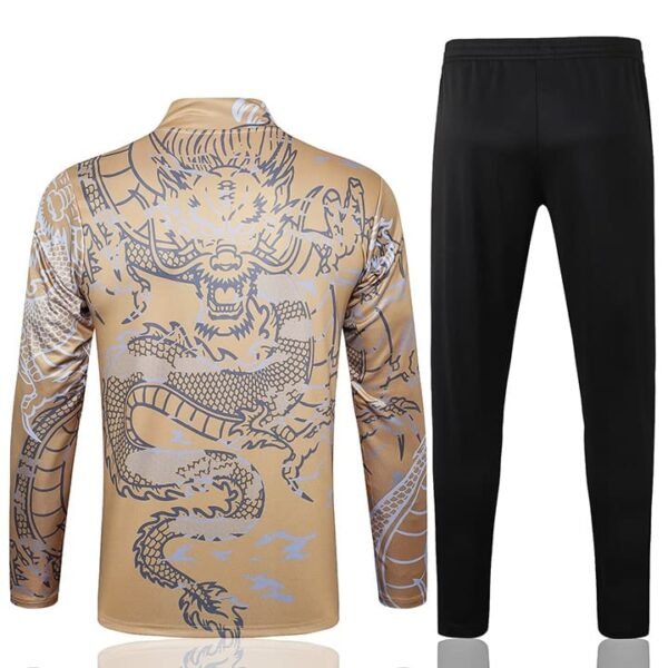 B771  23/24 half zipper Real Madrid Chinese dragon golden kit S-XXL - Image 2
