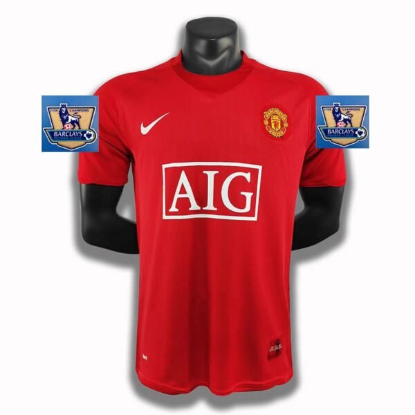 Retro 07/08 Manchester United home with 2 patches S-2XL