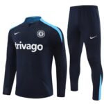 24/25 Chelsea short zipper half zipper player deep blue kit S-XXL