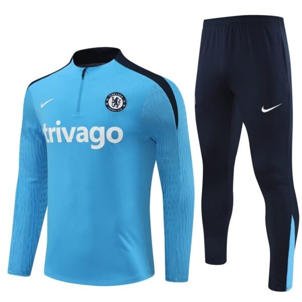 B799 24/25 Chelsea short zipper half zipper player lake blue kit S-XXL
