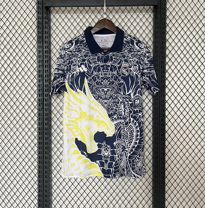 20240723144832-669fc2c0d66ba.jpg 24/25 Real Madrid blue green Chinese dragon S-XXL - Imagem 1