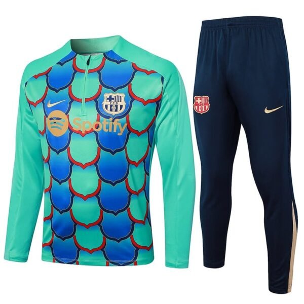 B833  24/25 Barcelona  half zipper green  kit S-XXL