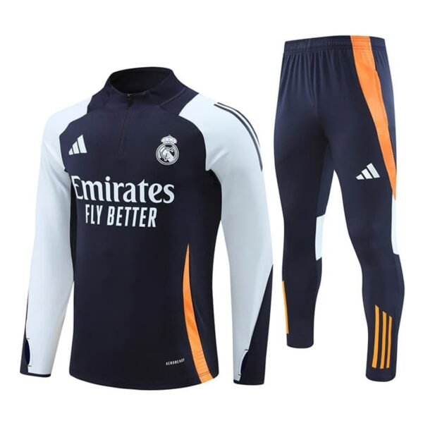 24/25 Real Madrid half zipper deep blue  training suit Size S-XXL