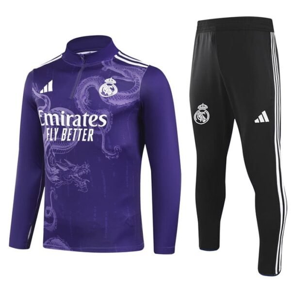 24/25 Real Madrid half zipper special purple  training suit Size S-XXL