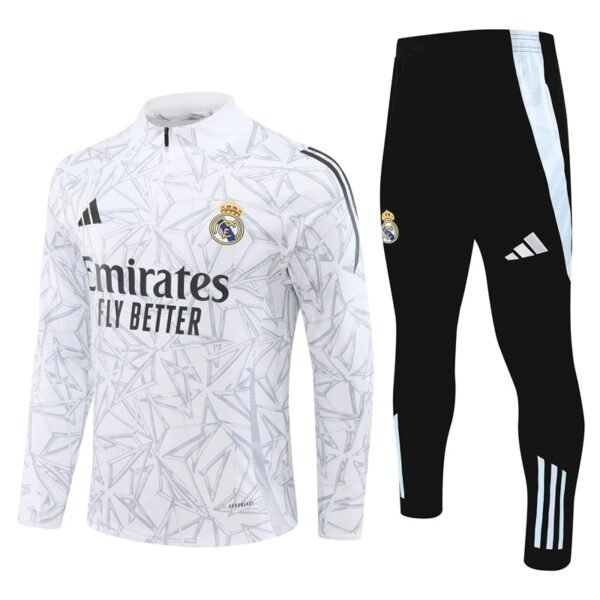 24/25 Real Madrid half zipper white grey  kit S-2XL