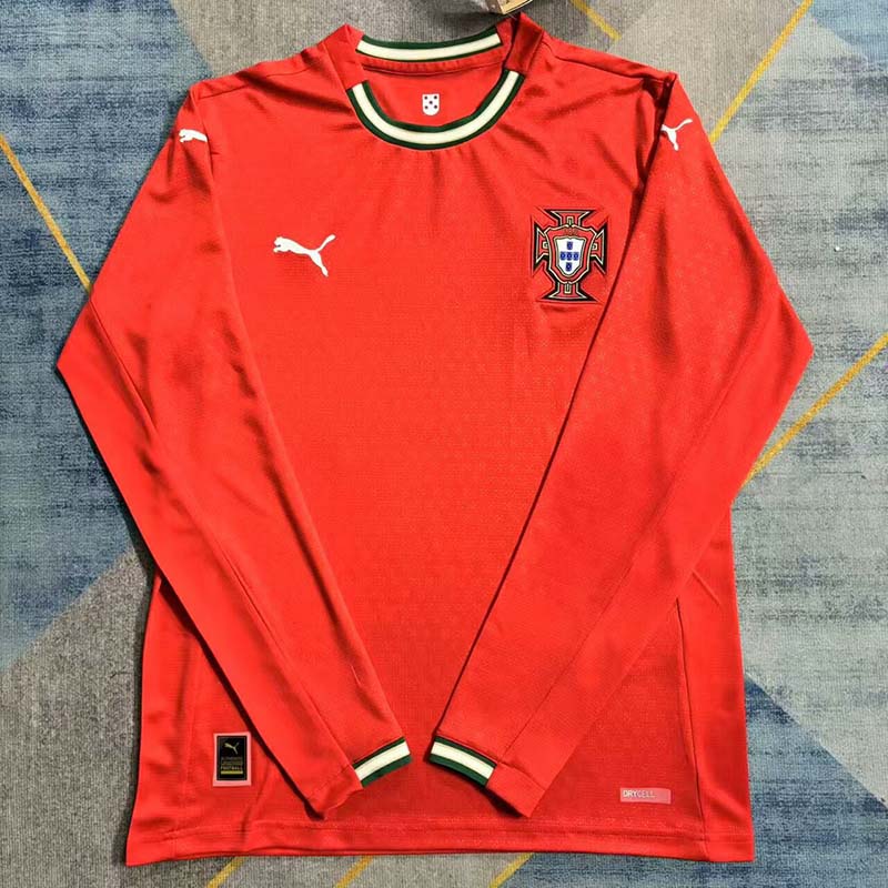 b4q5bpvyqft.jpg Portugal 2025/26 Home Jersey Long Sleeve S-XXL - Imagem 1