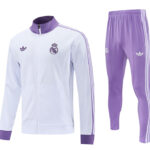 2526 Real madrid long zipper white  with  purple kit   S-2XL