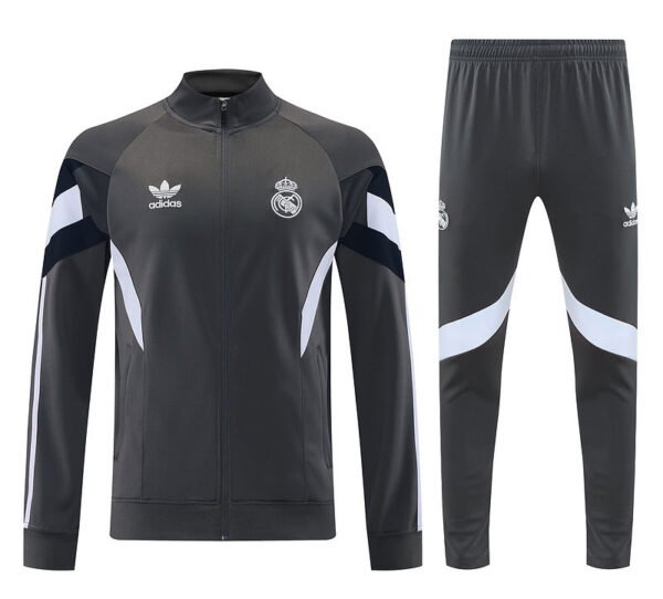 2526 Real madrid long zipper gray kit   S-2XL - Image 2
