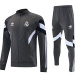 2526 Real madrid long zipper gray kit   S-2XL
