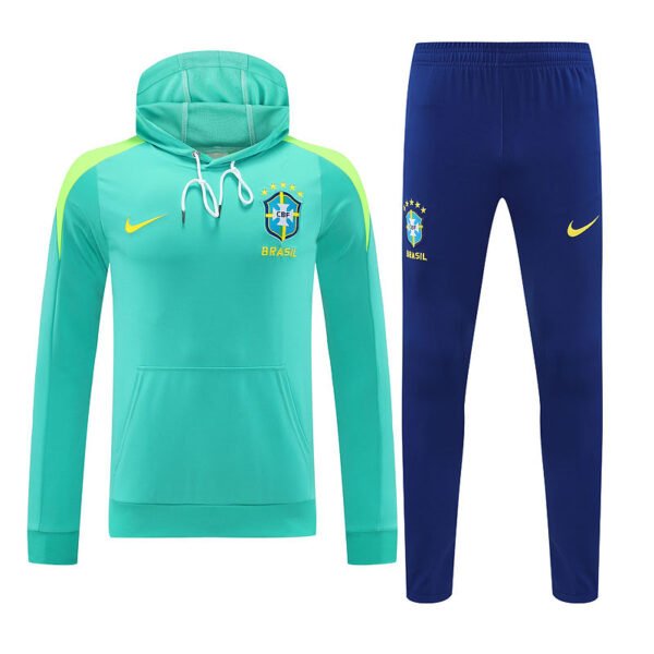 2526 Brazil  green Hooded sweatshirt suit S-2XL - Image 2