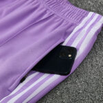 2526 Real madrid long zipper white  with  purple kit   S-2XL - Imagem 4